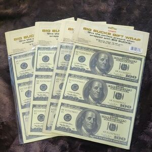 New Old Stock 4 Packages Big Bucks Gift Wrapping
